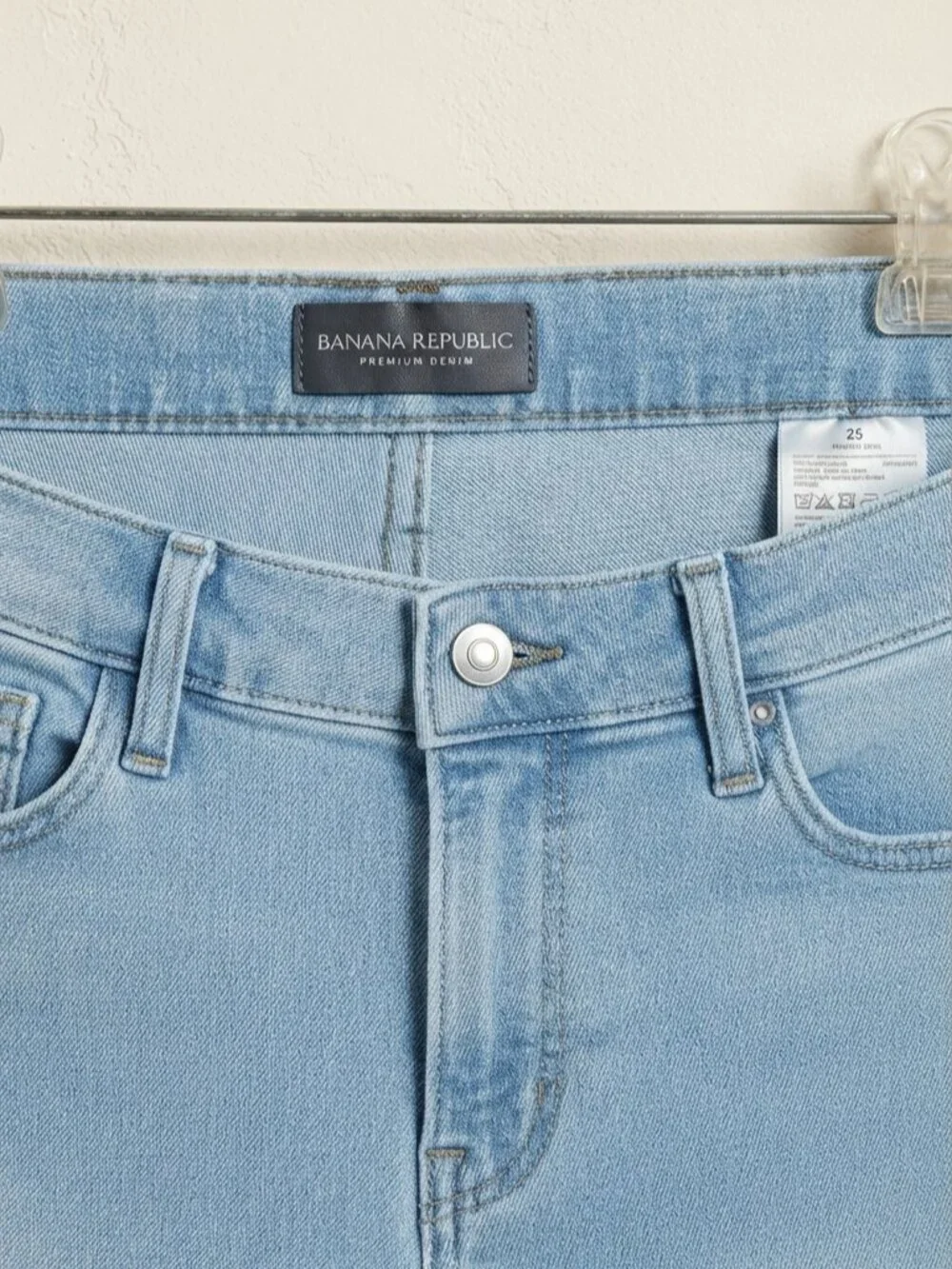 Banana Republic Light Wash Split Hem Ankle Skinny Jeans Women's Size 25